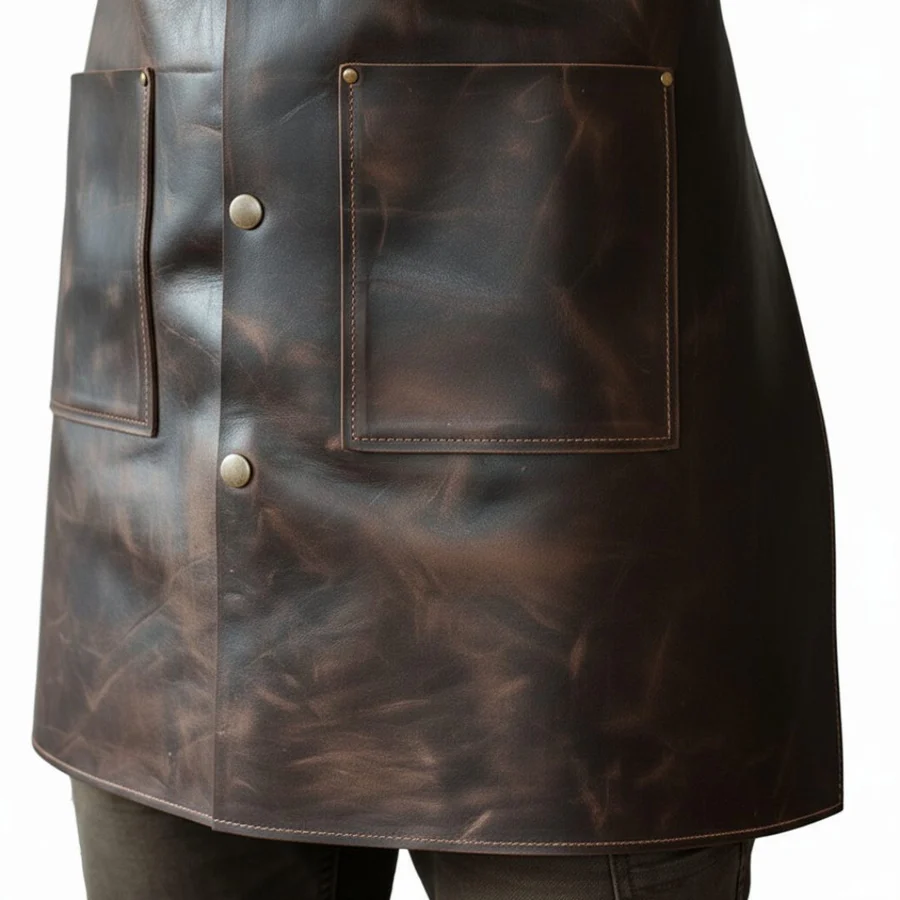 Blaze Craft Blacksmith Leather Apron with Adjustable Straps & Tool Pockets - Image 3