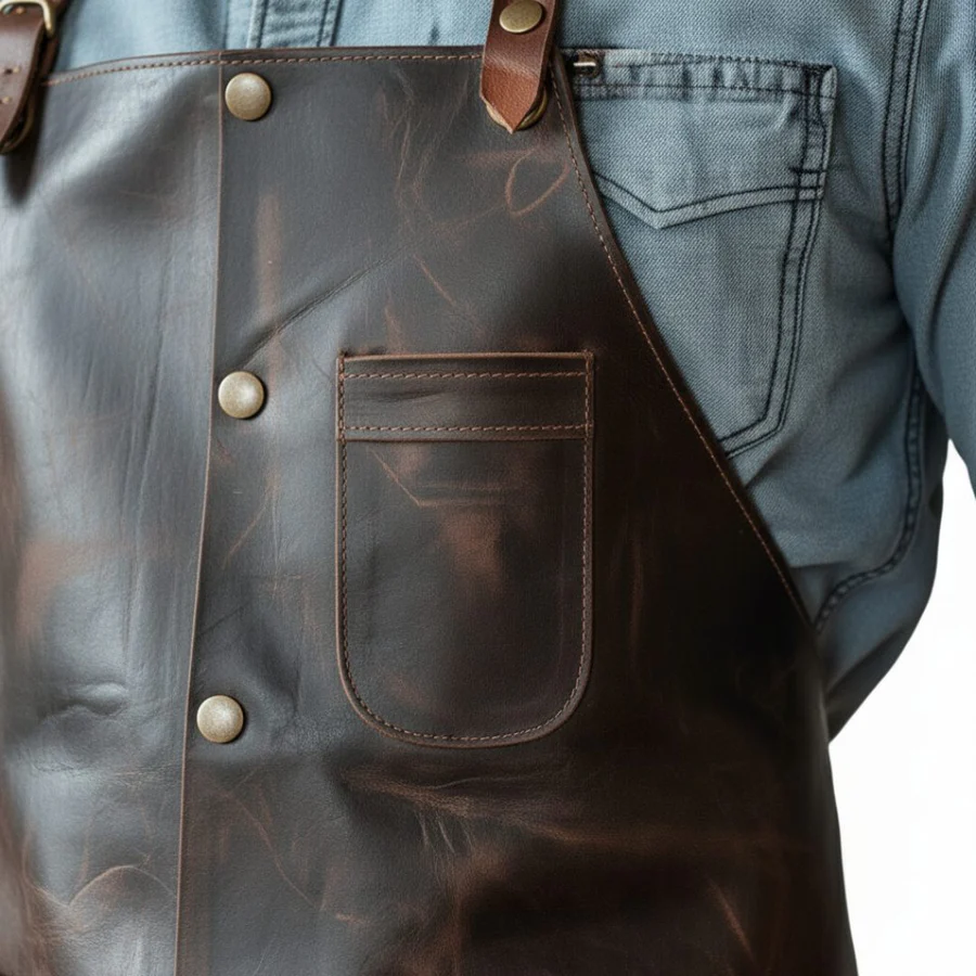 Blaze Craft Blacksmith Leather Apron with Adjustable Straps & Tool Pockets - Image 4