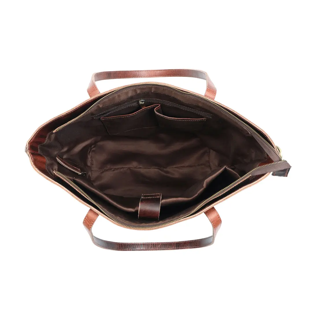 Amber Buffalo Leather Tote Bag - Image 7