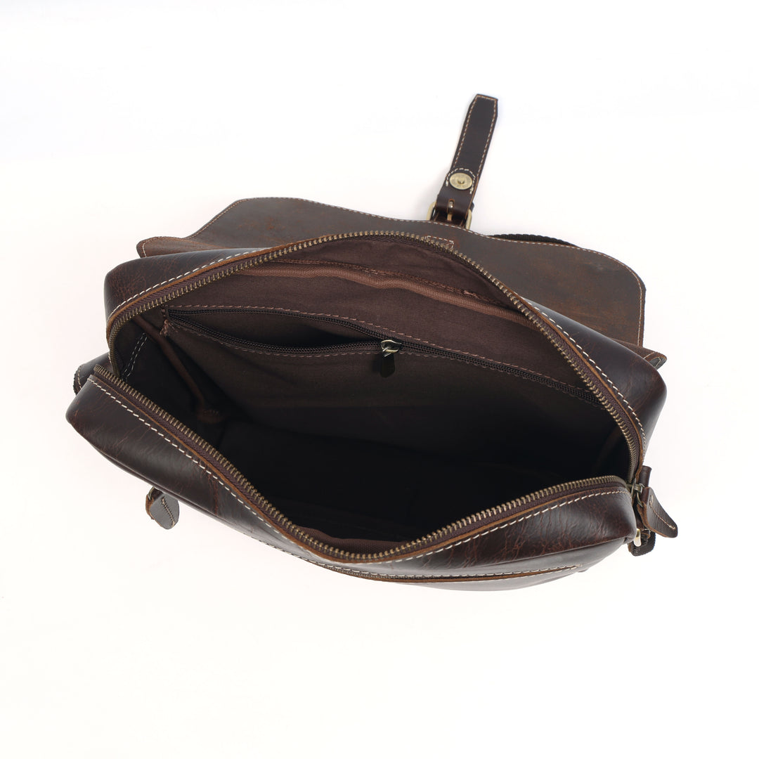 Archer Handmade Leather Messenger Bag - Image 6