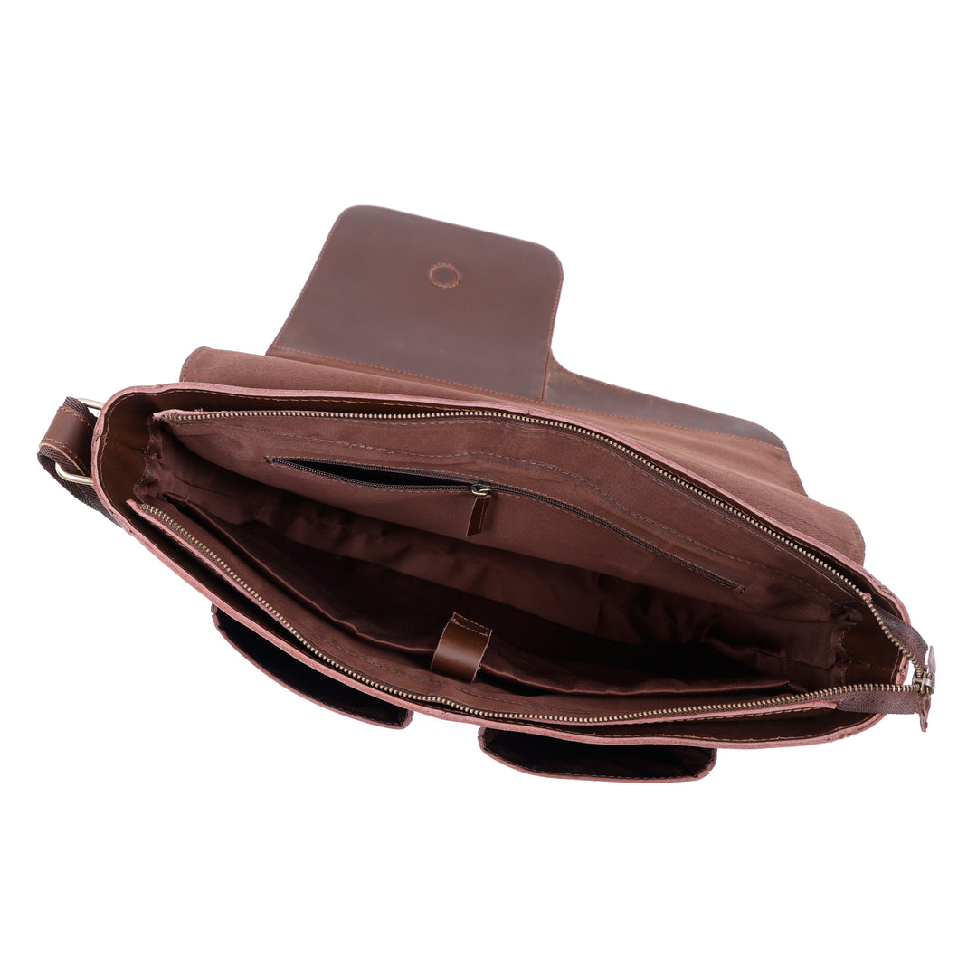 Leo Buffalo Leather Messenger Bag - Image 5