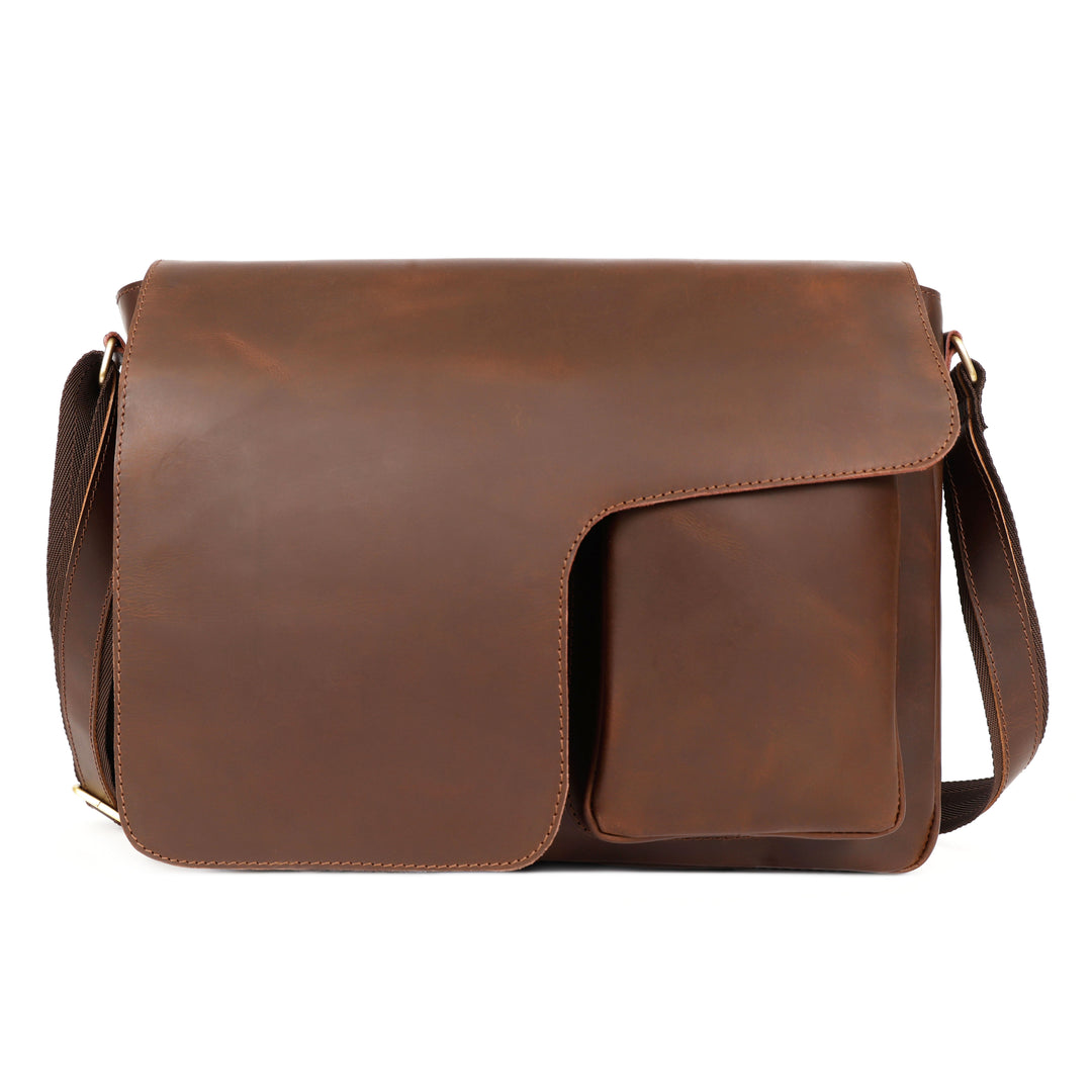 Leo Buffalo Leather Messenger Bag