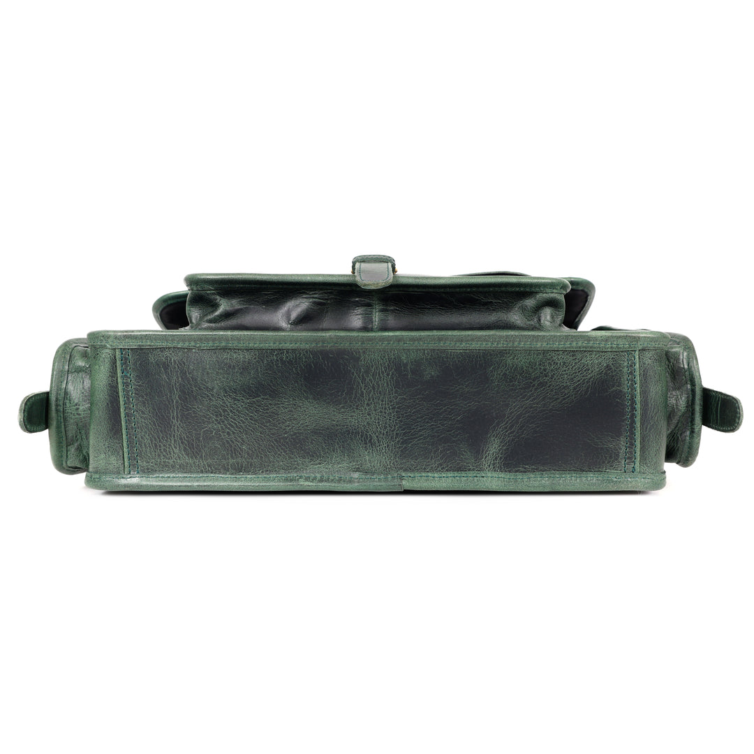 Ember Green Leather Messenger Bag for Men - Image 7