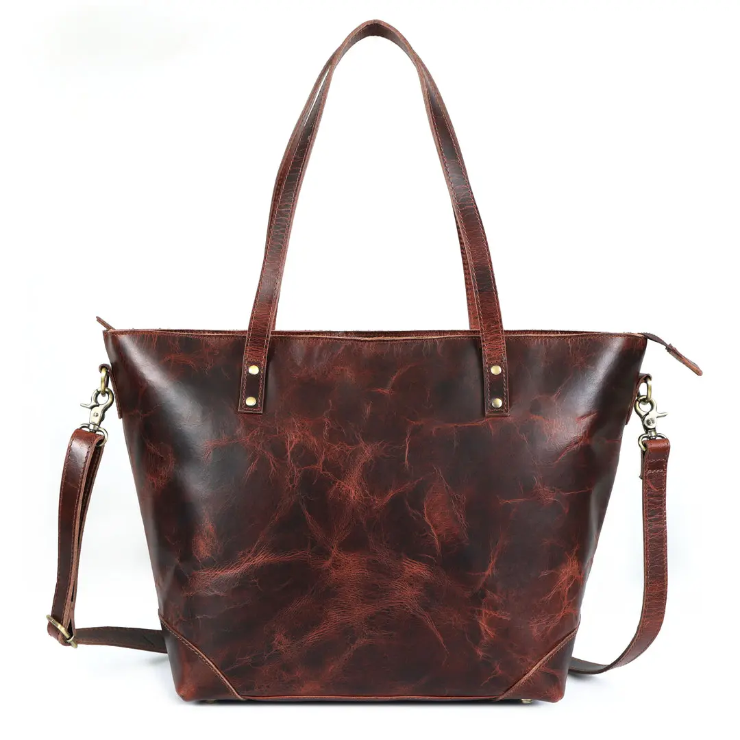 Amber Buffalo Leather Tote Bag - Image 2