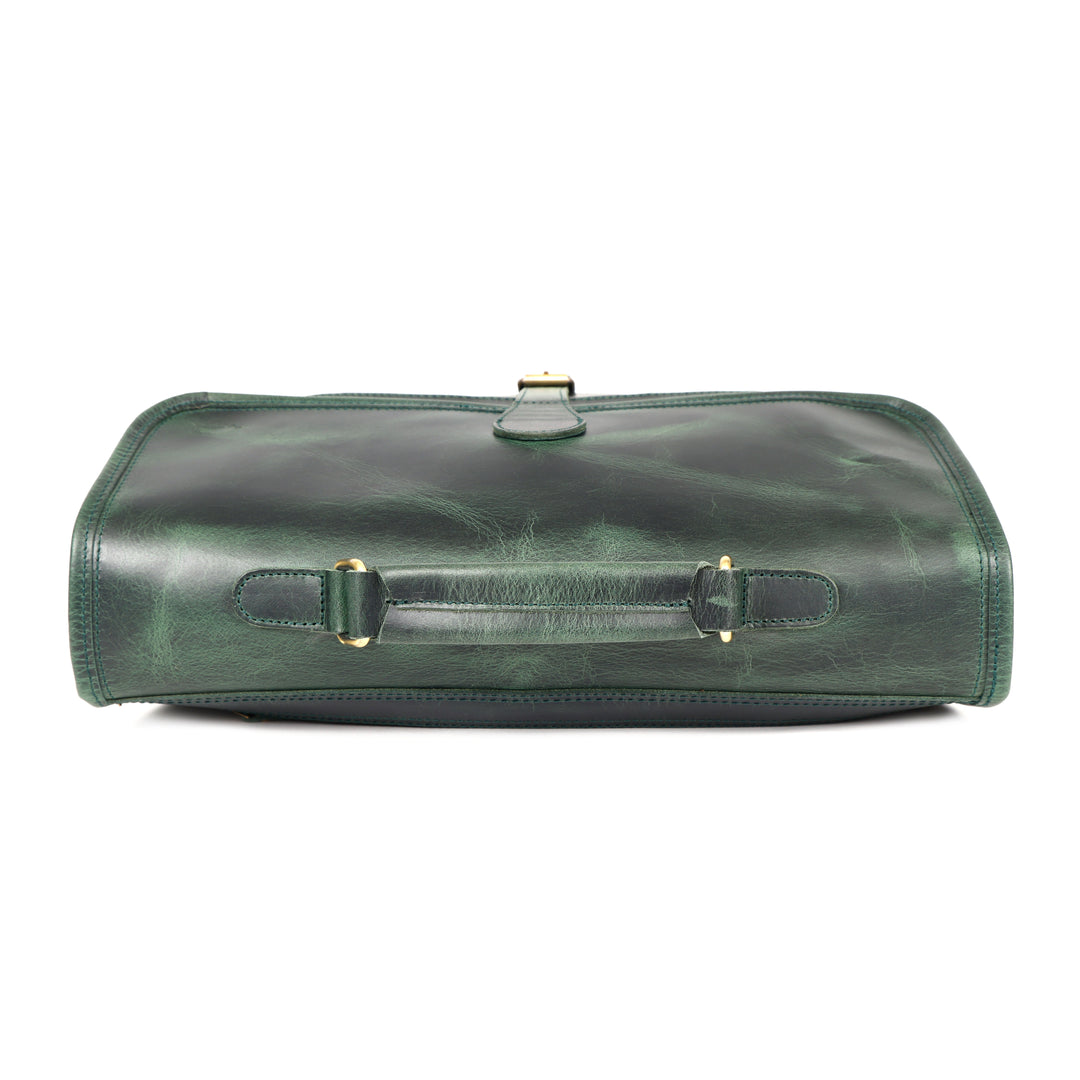 Ember Green Leather Messenger Bag for Men - Image 6
