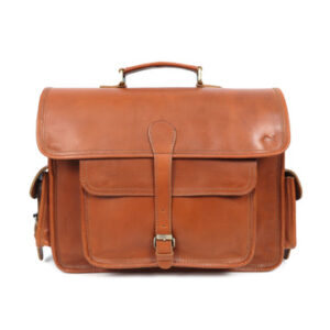 Ember Tan Leather Messenger Bag for Men