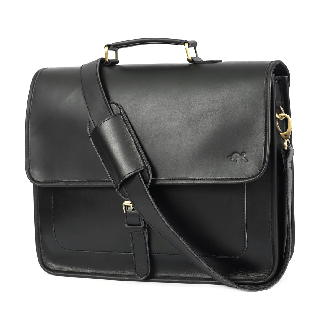Premium Black Leather Travel & Work Combo Set - Image 4