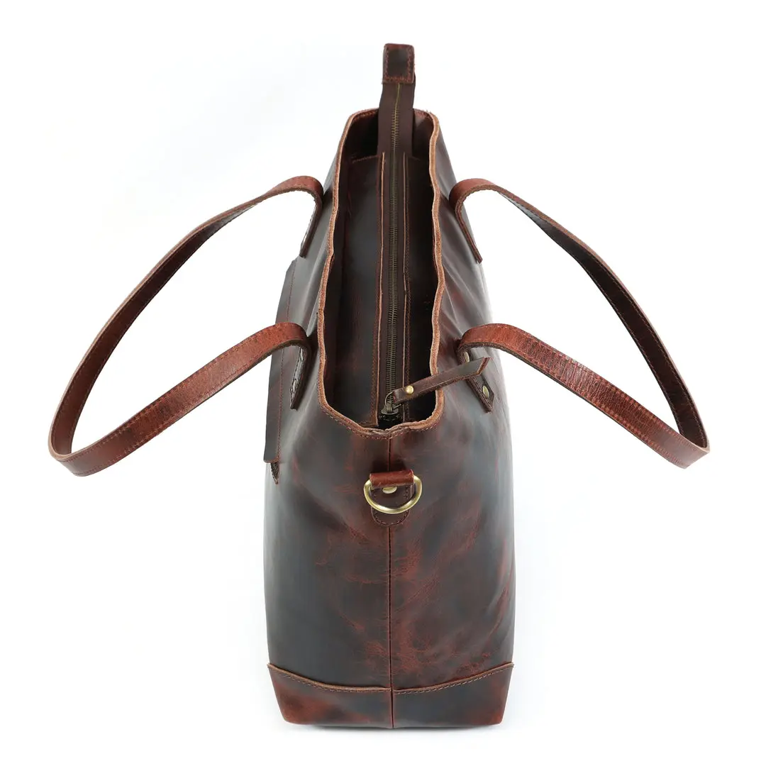 Amber Buffalo Leather Tote Bag - Image 6