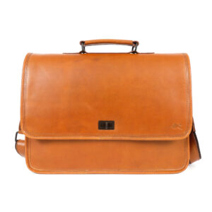 Parker Tan Leather Messenger Bag for Men