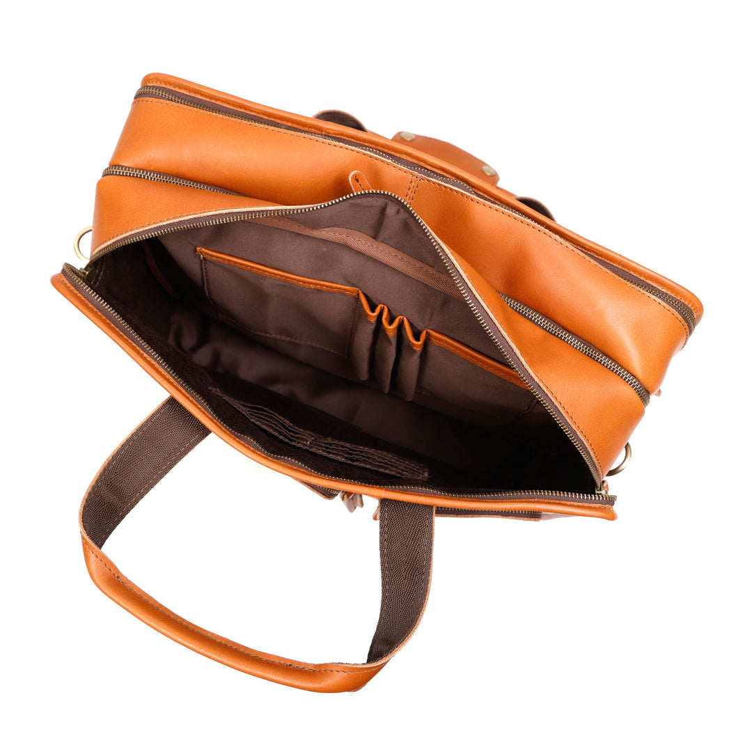 Leon Buffalo Leather Briefcase - Image 6