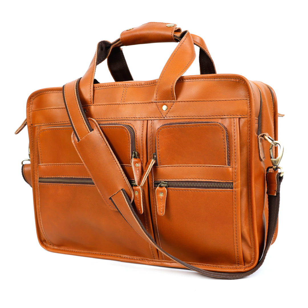 Leon Buffalo Leather Briefcase - Image 2