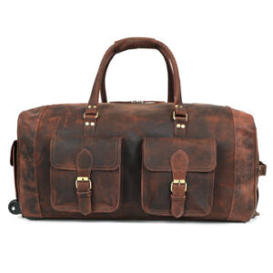 Drift Buffalo Leather Duffel Bag with Wheels