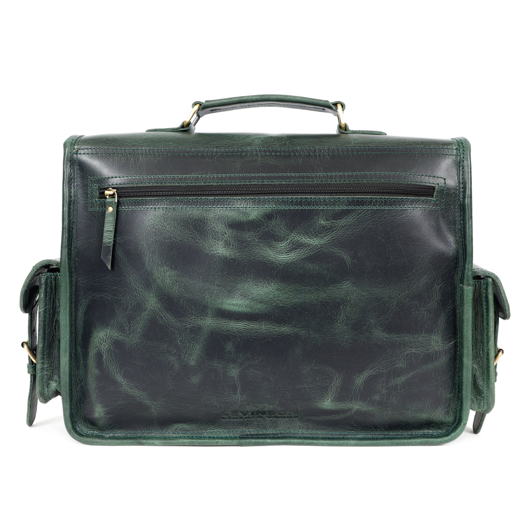 Ember Green Leather Messenger Bag for Men - Image 3