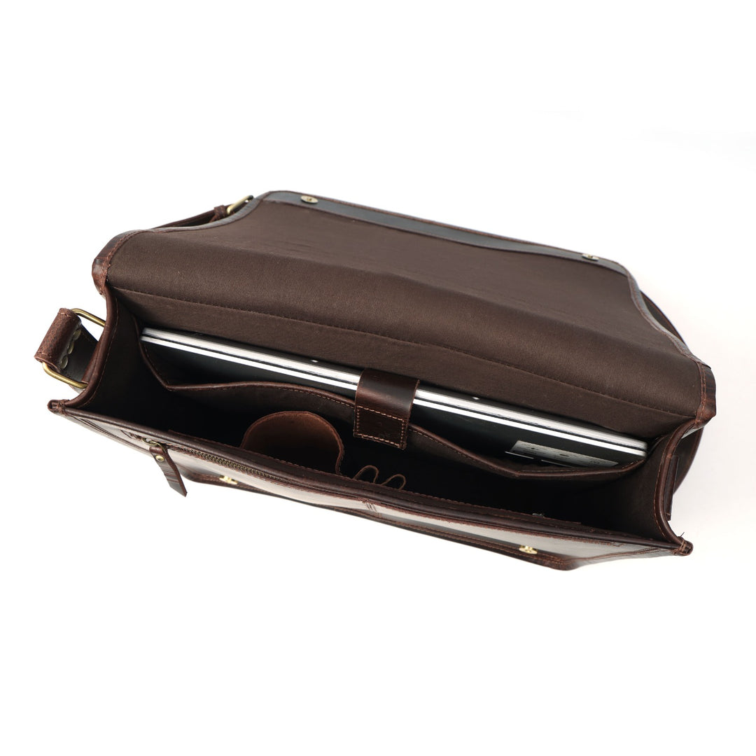 Dune Buffalo Leather Messenger Bag - Image 6