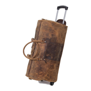 Ashby Buffalo Leather Duffel Bag with Wheels