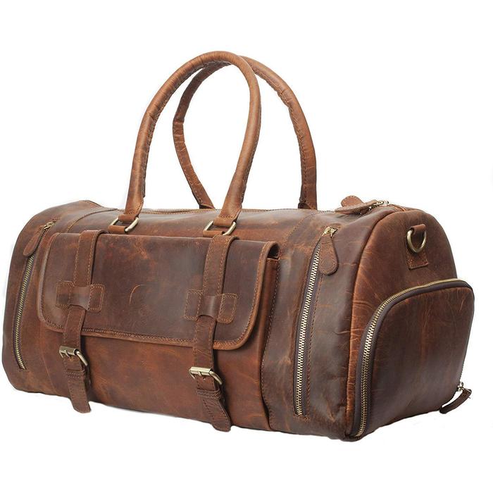Clay Leather Duffel Bag for Men - Image 2