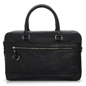 Black Leather Briefcase for Men