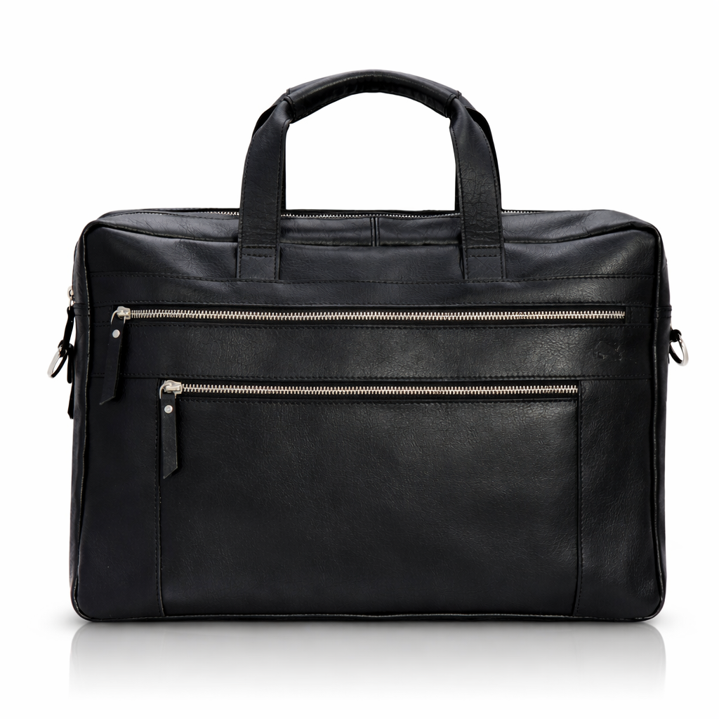 Onyx Black Leather Briefcase