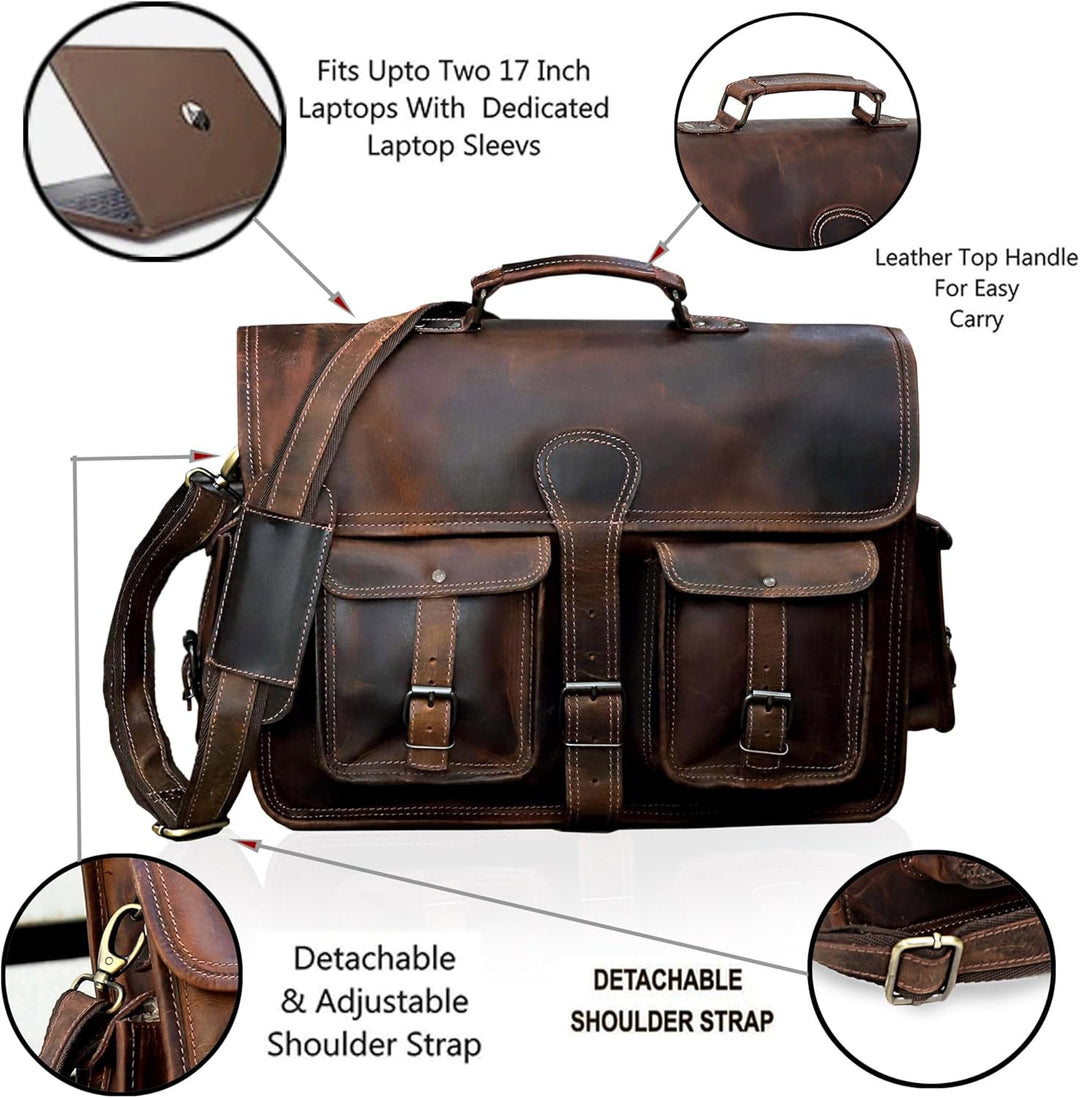 Ashford Buffalo Leather Briefcase - Image 4