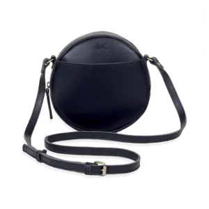 Lydia Round Circle Buffalo Leather Handbag