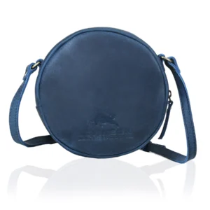Nova Round Circle Buffalo Leather Handbag