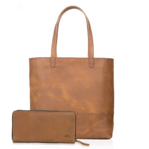 Sophie Buffalo Leather Tote Bag + Wallet Set