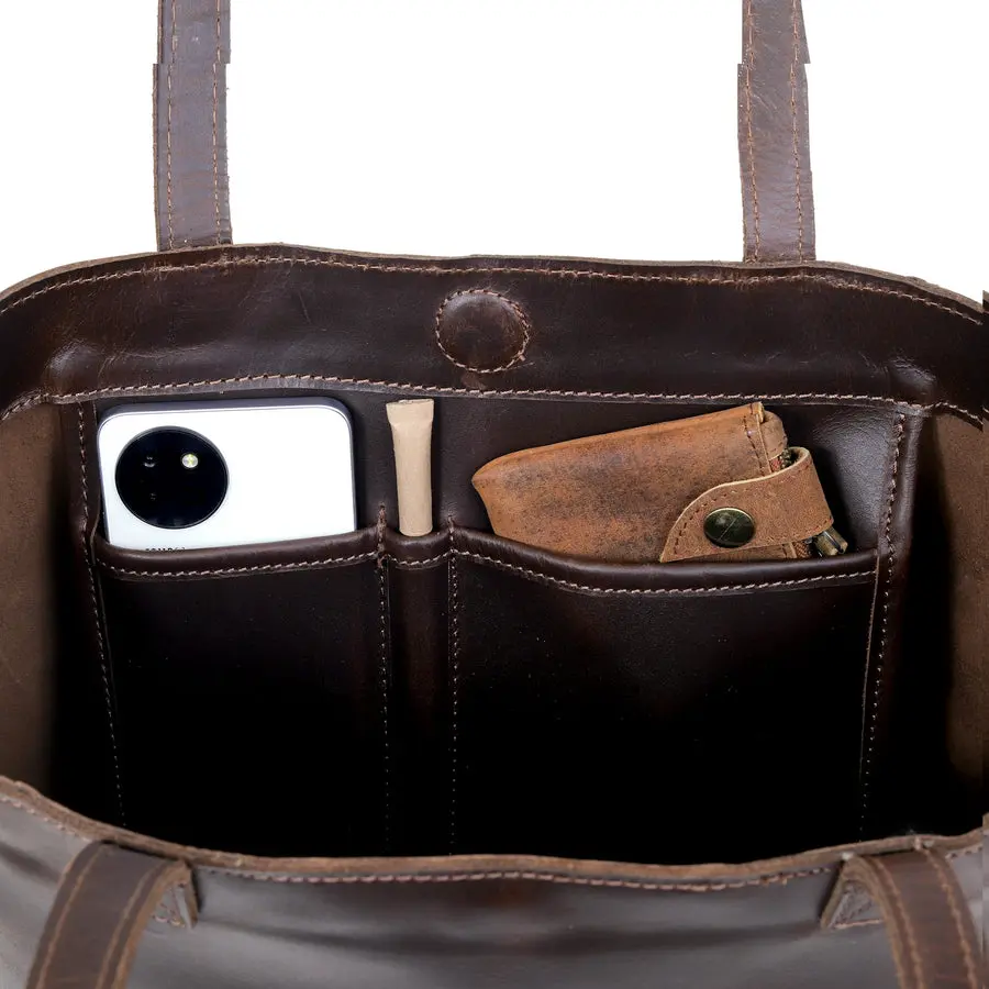 Lila Buffalo Leather Tote Bag - Image 6