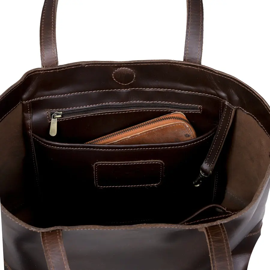 Lila Buffalo Leather Tote Bag - Image 3
