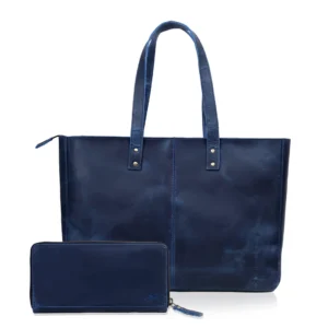 Victoria Buffalo Leather Tote Bag+ Wallet Set
