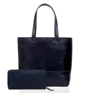 Skylar Buffalo Leather Tote Bag + Wallet Set