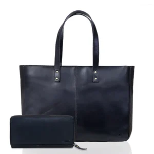 Maya Buffalo Leather Tote Bag + Wallet Set