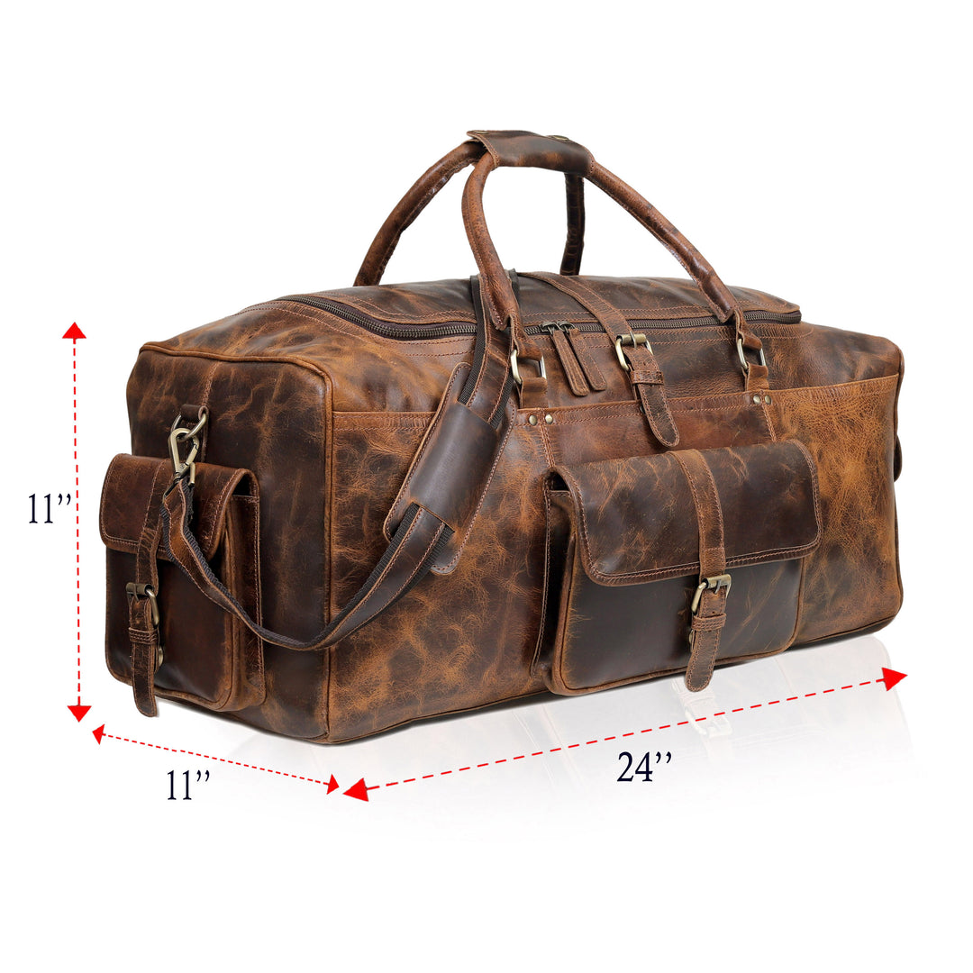 Wilder Buffalo Leather Duffel Bag for Men - Image 4