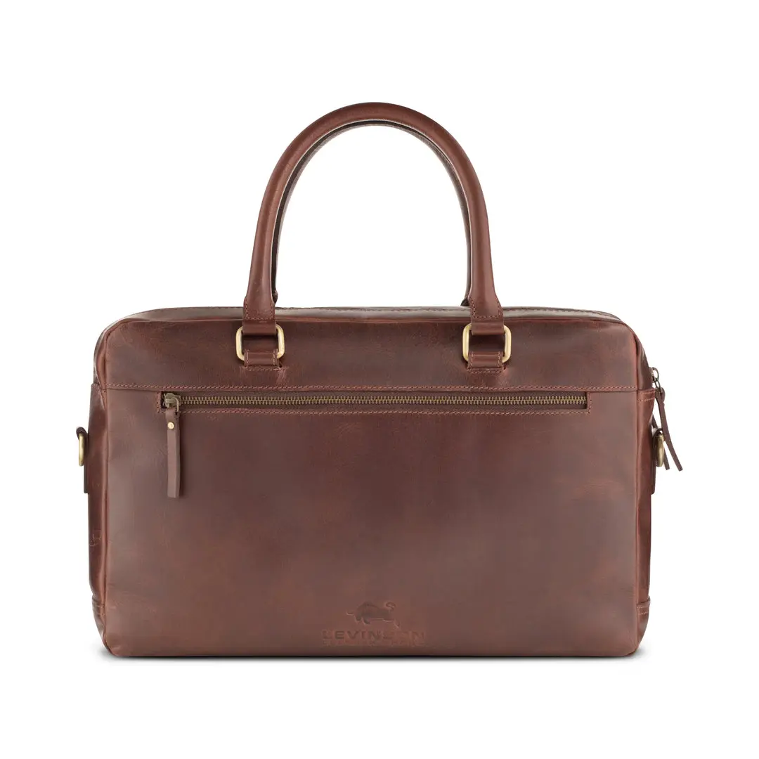Cobalt Buffalo Leather Briefcase - Image 3