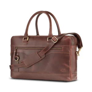 Cobalt Buffalo Leather Briefcase