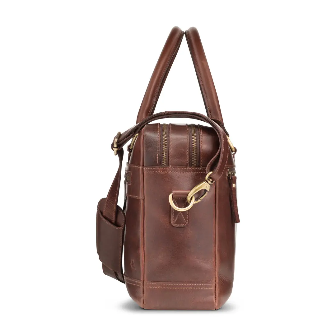 Cobalt Buffalo Leather Briefcase - Image 4