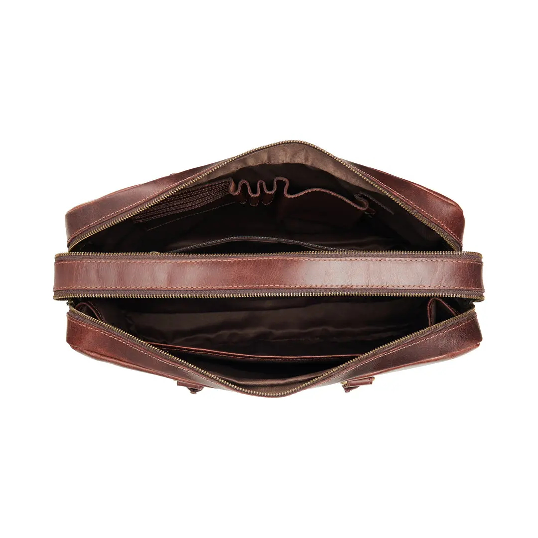 Cobalt Buffalo Leather Briefcase - Image 5