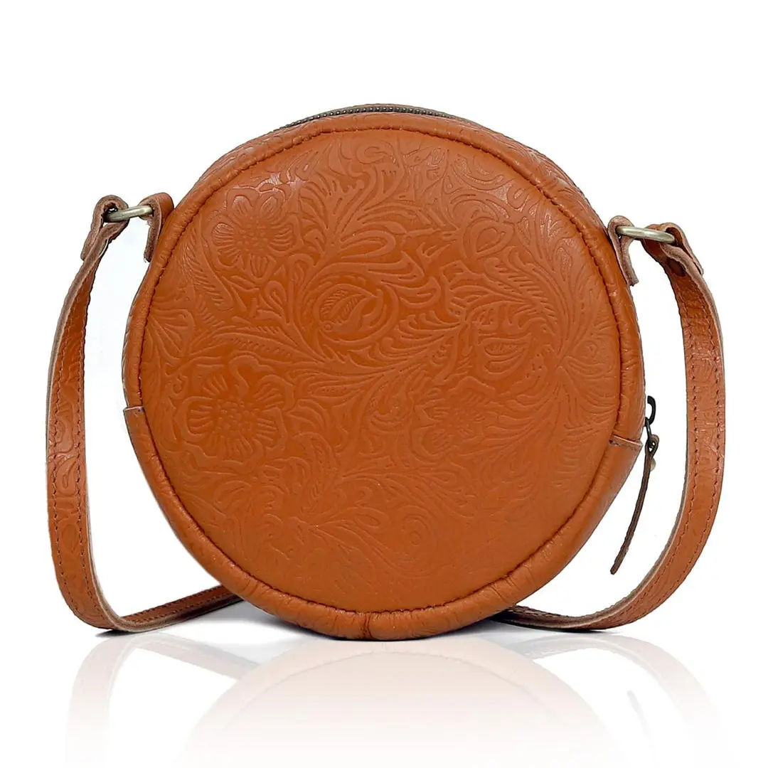 Luna Round Circle Leather Handbag - Image 4