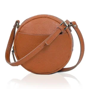 Luna Round Circle Leather Handbag