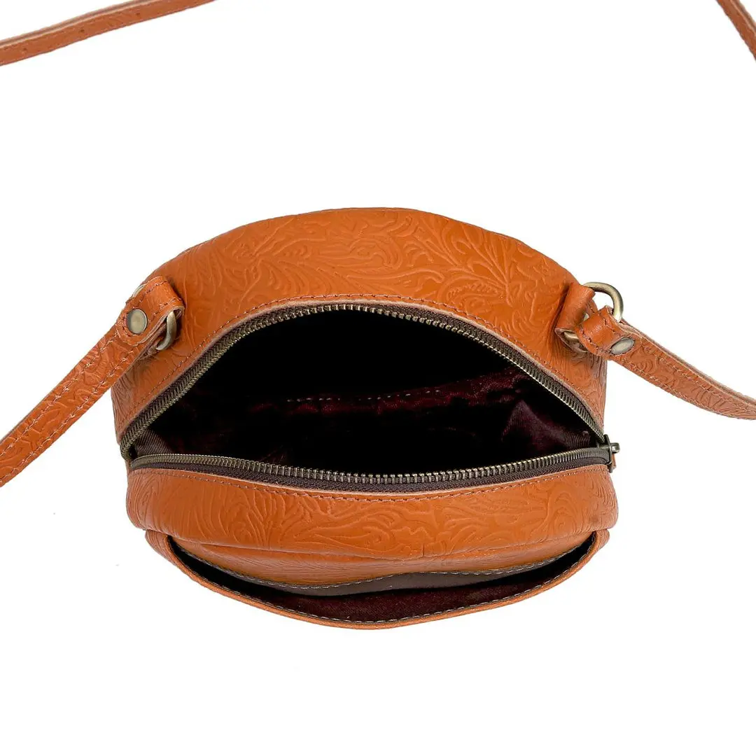Luna Round Circle Leather Handbag - Image 3