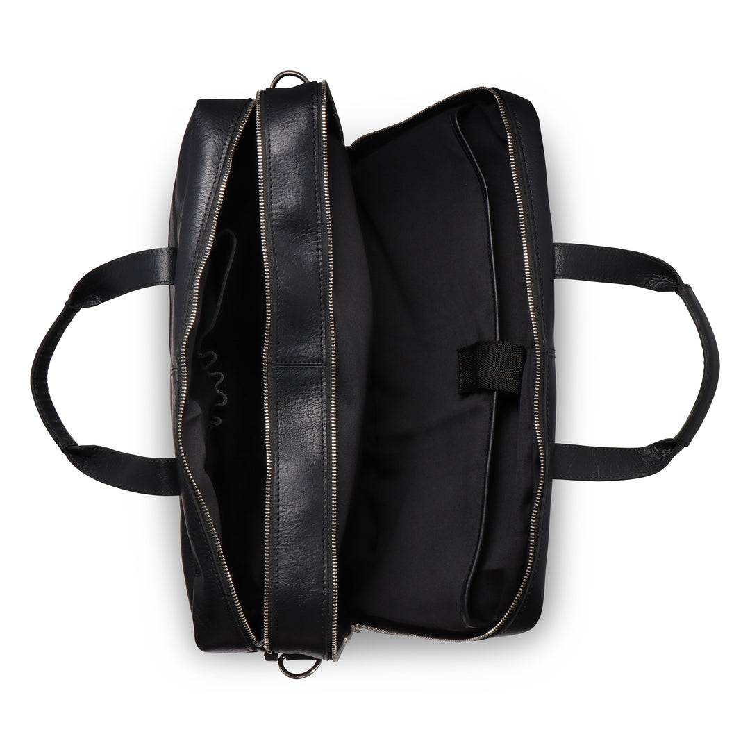 Onyx Black Leather Briefcase - Image 5