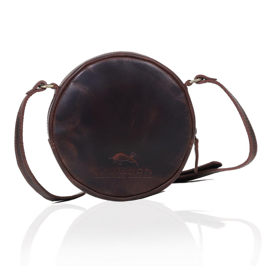 Poppy Round Circle Buffalo Leather Handbag - Image 2