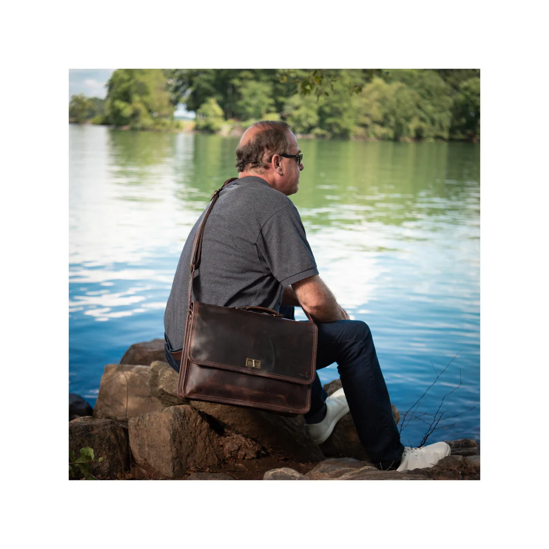 Parker Leather Messenger Bag for Men - Image 8