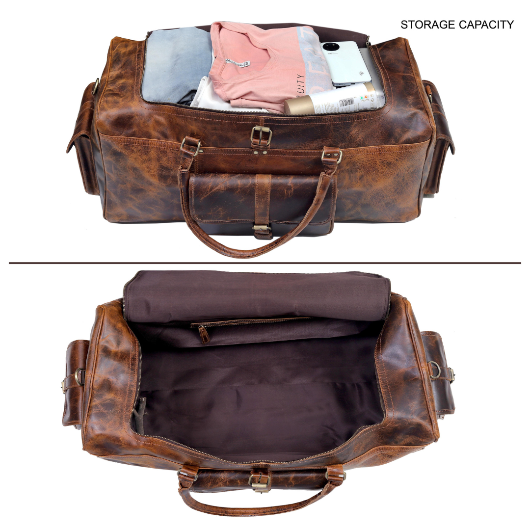Wilder Buffalo Leather Duffel Bag for Men - Image 8