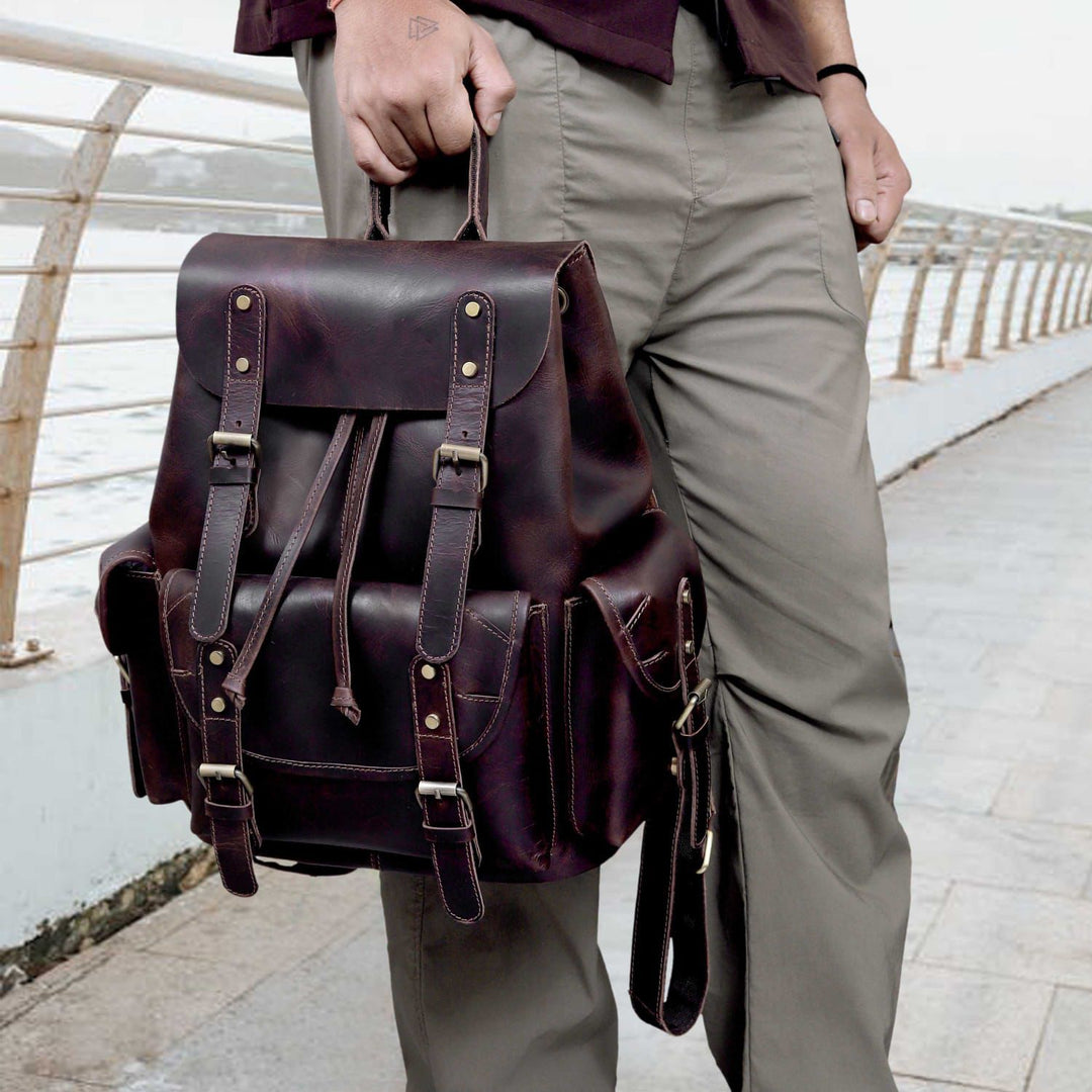 Robin Buffalo Leather Backpack - Image 6