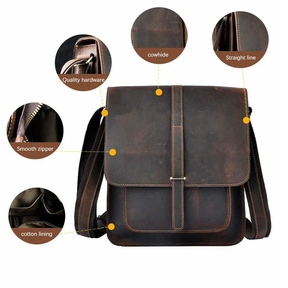 Brian Handmade Leather Messenger Bag - Image 4