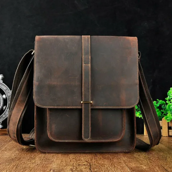 Brian Handmade Leather Messenger Bag - Image 3