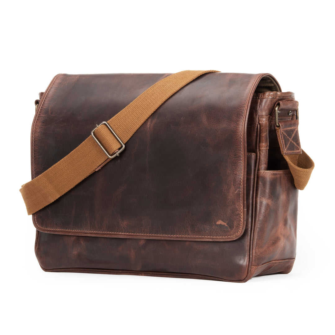 Pine Buffalo Leather Messenger Bag for Men