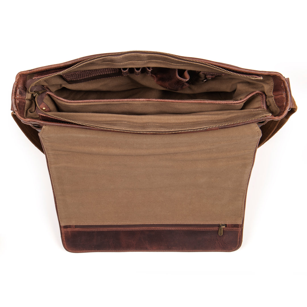 Pine Buffalo Leather Messenger Bag for Men - Image 5